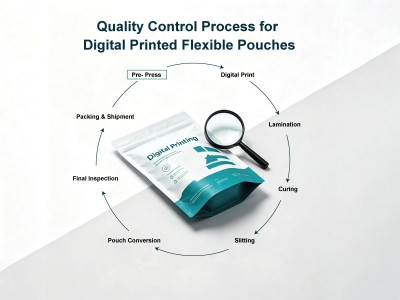 Quality control process for digital printed flexible pouches